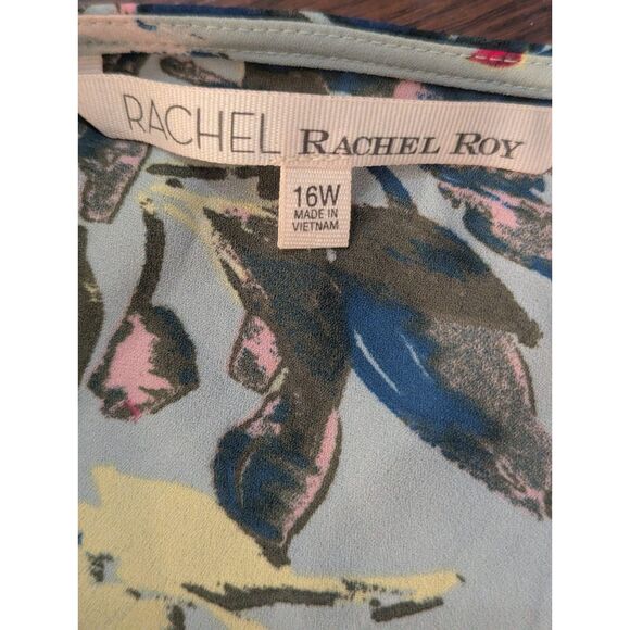 Rachel Rachel Roy Plus Size Floral Print Midi Dress - Ruffle Sleeves - Size 16W - Picture 2 of 3